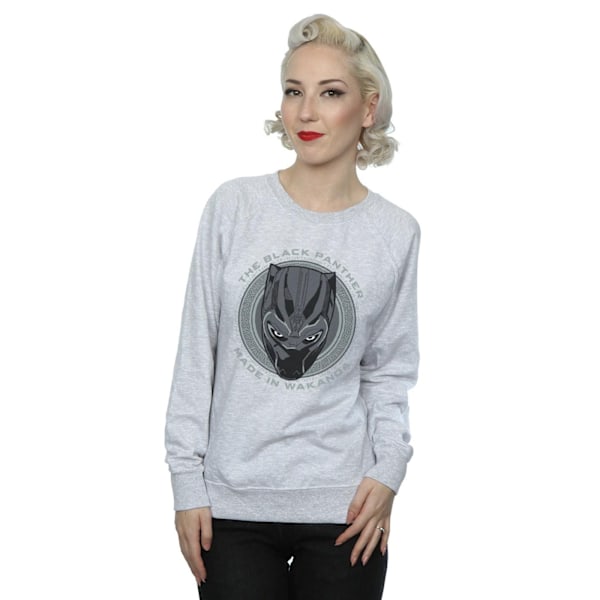 Black Panther Dam/Kvinnor Made In Wakanda Sweatshirt XXL Värme Heather Grey XXL