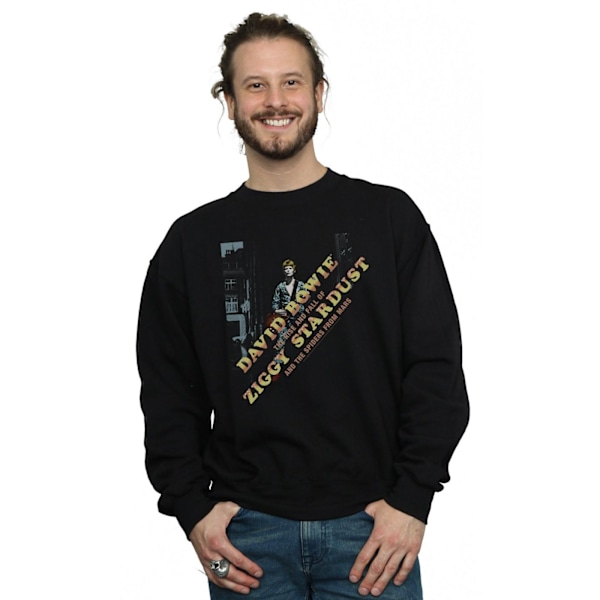 David Bowie Herr Ziggy Diagonal Sweatshirt 4XL Svart Black 4XL