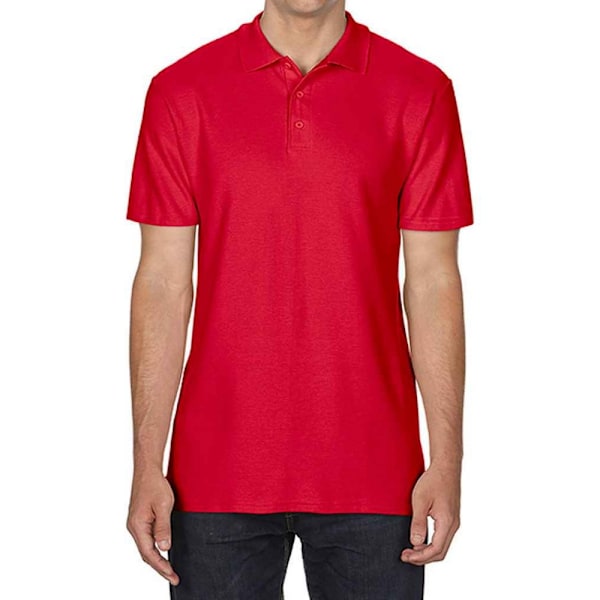 Gildan SoftStyle Double Pique Poloskjorta S Röd Red S
