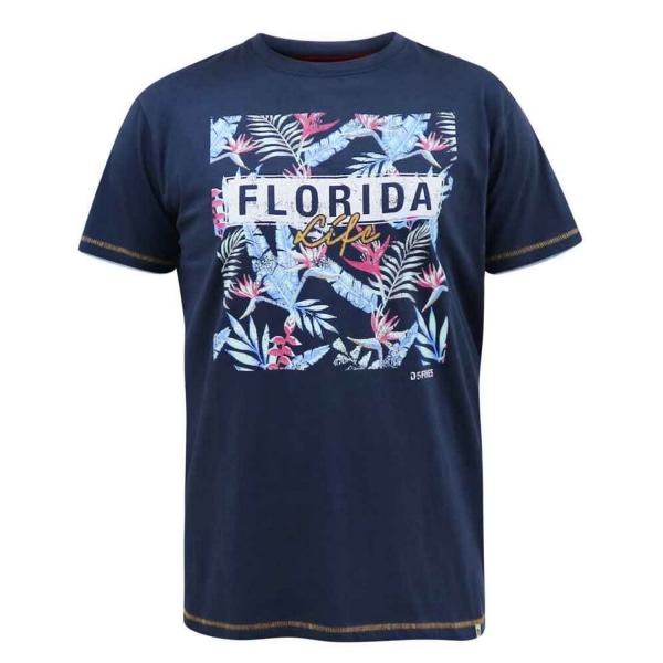 D555 Herr Prestwick Florida Floral T-Shirt XL Marinblå Navy XL