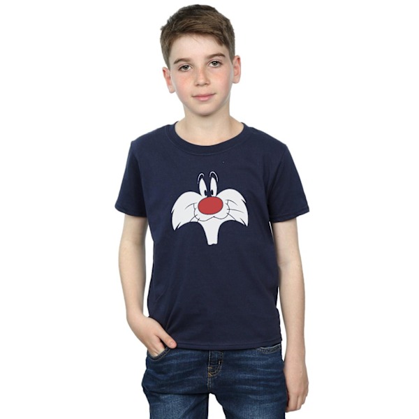 Looney Tunes Boys Sylvester Big Face T-Shirt 5-6 år Marinblå Navy Blue 5-6 Years