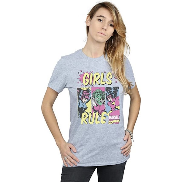 Marvel Comics Dam/Dam Girls Rule T-Shirt M Sports Grey Sports Grey M