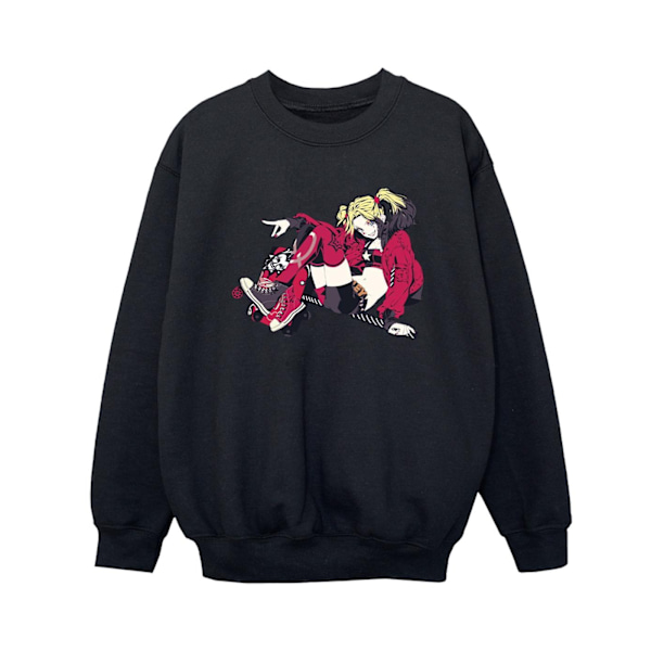 DC Comics Boys Harley Quinn Rollerskates Sweatshirt 9-11 år Black 9-11 Years