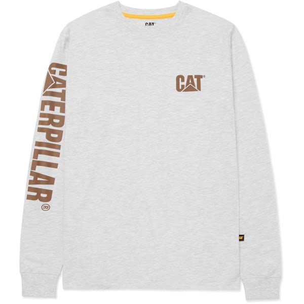 Caterpillar Mens Trademark Banner Long-Sleeved T-Shirt S Cream Cream Heather S