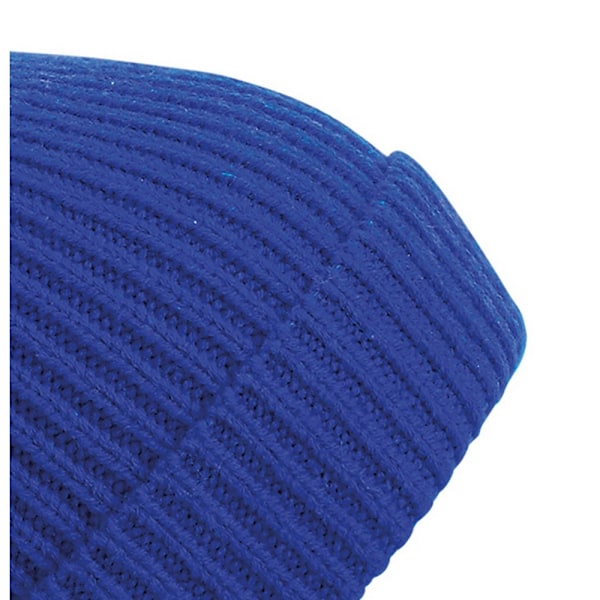 Beechfield Unisex Engineered Knit Ribbed Pom Pom Beanie One Size Bright Royal One Size