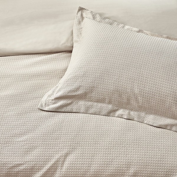 Yard Waffle Textured Påslakan Set Dubbel Linne Linen Double