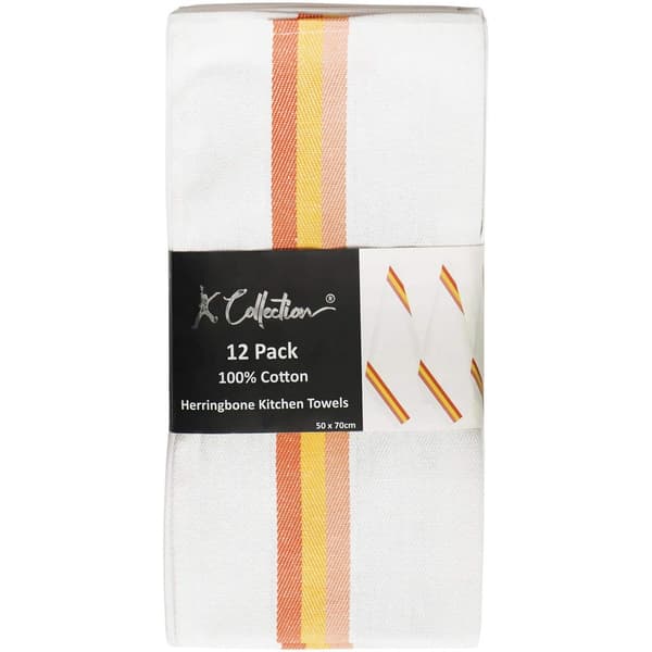 K Collection Randig Diskhandduk Set (12-pack) One Size Röd Red One Size