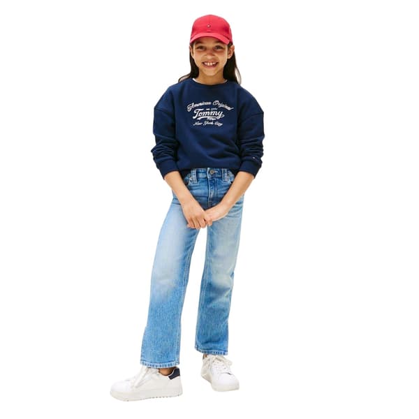 Tommy Hilfiger Barn/Kids Script Crew Neck Sweatshirt 14 år Night Navy 14 Years