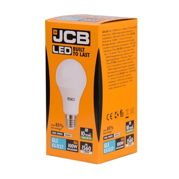 JCB LED A70 E27 Glödlampa 15w Kallt Vit Cool White 15w