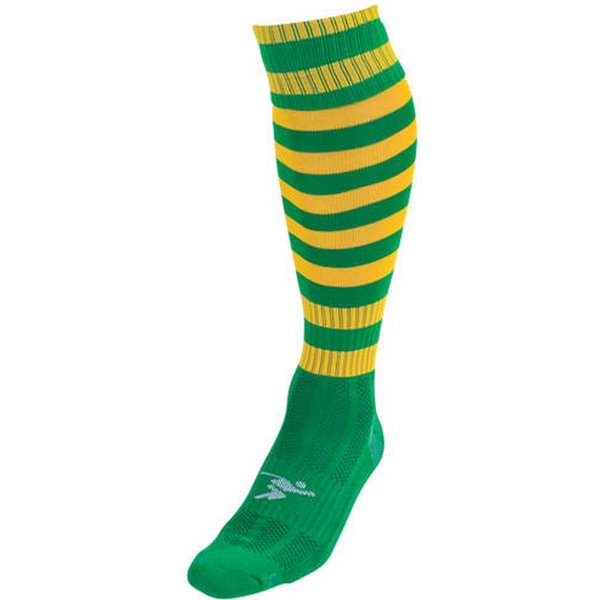 Precision Barn/Barn Pro Fotbollsstrumpor med Ränder 12 UK Barn- Green/Gold 12 UK Child-2 UK