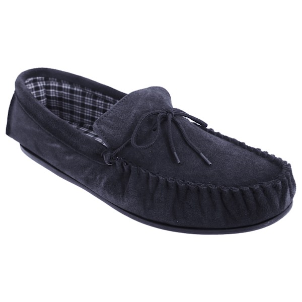 Mokkers herr Bruce äkta mockasintofflor i mocka 11 UK marinblå Navy Blue 11 UK
