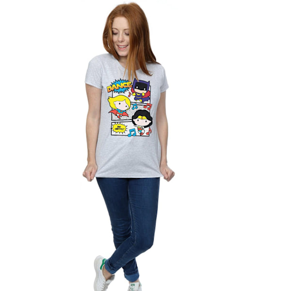 DC Comics Dam/Kvinnor Chibi Super Friends Dans Bomull T-Shir Sports Grey M