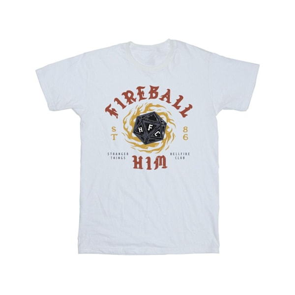 Netflix Mens Stranger Things Fireball Dice 86 T-Shirt 5XL Vit White 5XL