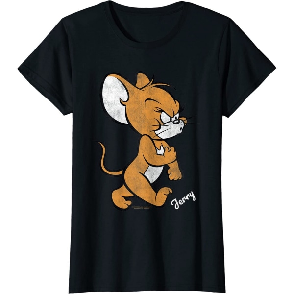 Tom och Jerry Angry Mouse T-shirt i bomull för damer/damer XXL Svart Black XXL