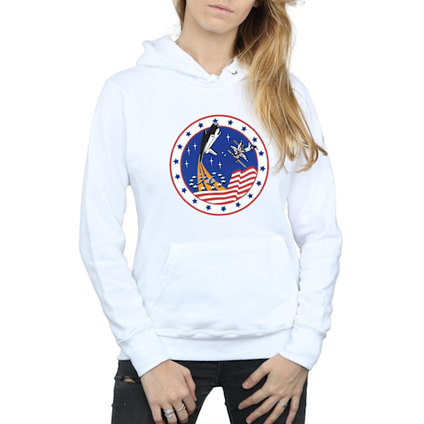 NASA Dam/Kvinnor Klassisk Rocket 76 Hoodie S Vit White S