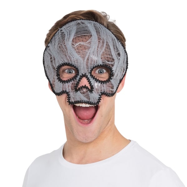 Bristol Novelty Unisex Adults Ghostly Skull Eyemask One Size Gr Grey/Black One Size