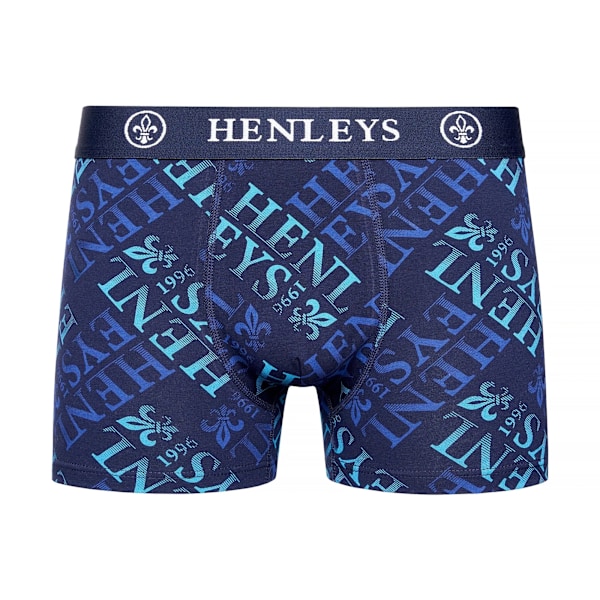 Henleys Mens Rutling Assorted Designs Boxer Shorts (5-pack) Navy L