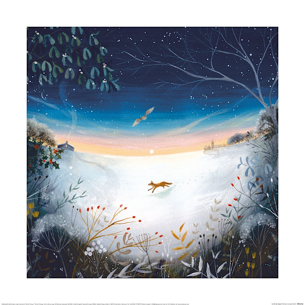 Julia Crossland A Winter Dawn Print 40cm x 40cm Vit/Blå/Brun White/Blue/Brown 40cm x 40cm