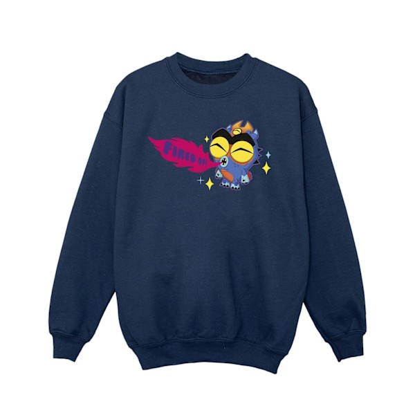 Disney Girls Big Hero 6 Baymax Fred Fired Up Sweatshirt 5-6 år Navy Blue 5-6 Years