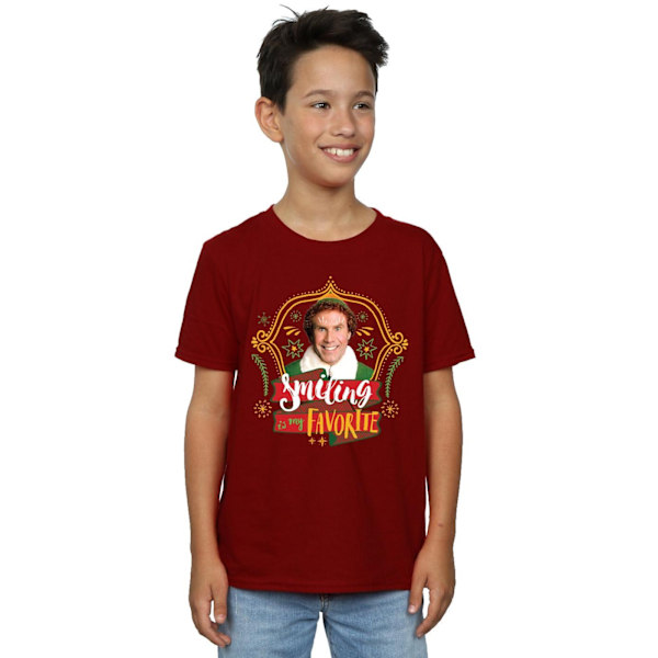 Elf Boys Buddy Smiling T-Shirt 9-11 år Bourgogne Burgundy 9-11 Years