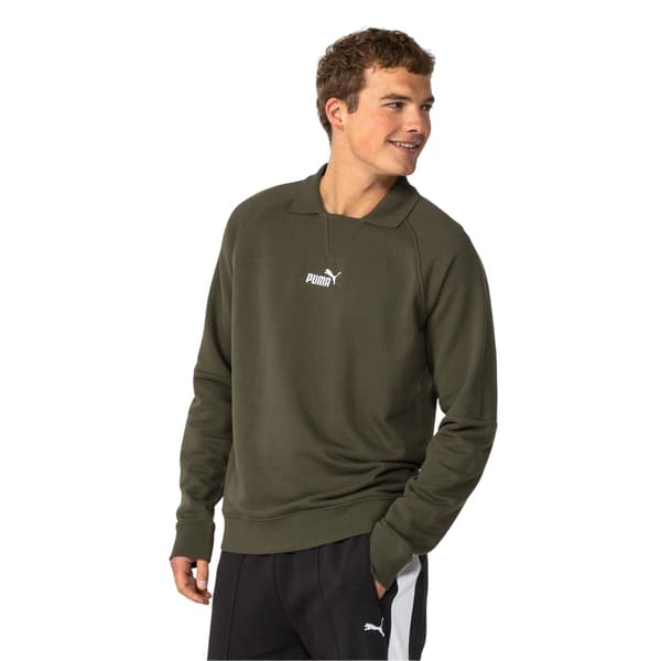 Puma Herr Logotyp Rundhalsad Tröja M Khaki Khaki M