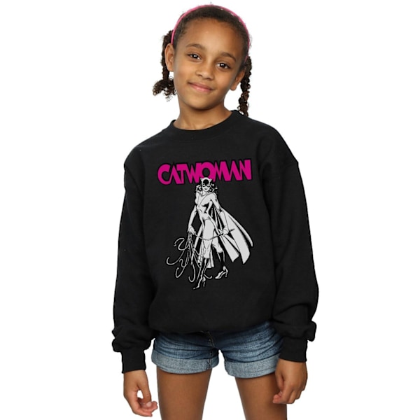 DC Comics Girls Catwoman Whip Sweatshirt 9-11 år Svart Black 9-11 Years