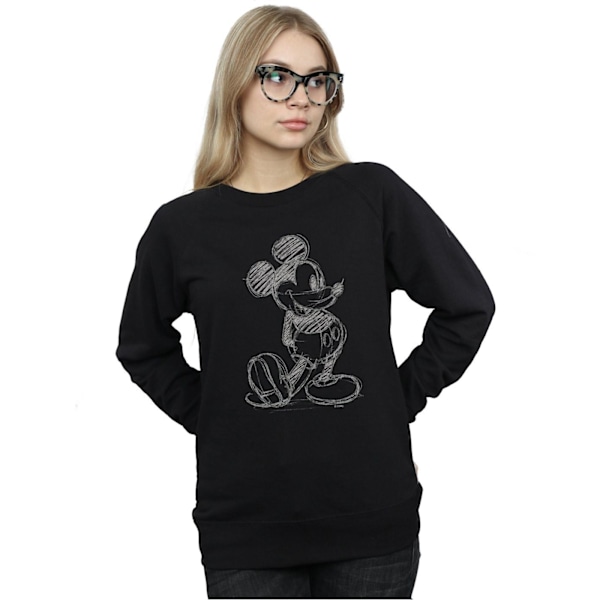 Disney Dam/Kvinnor Mickey Mouse Sketch Kick Sweatshirt M Svart Black M