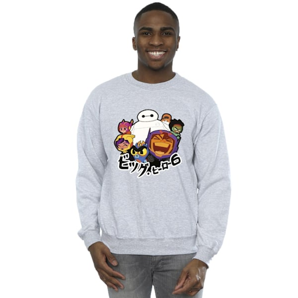 Disney Herr Big Hero 6 Baymax Group Manga Sweatshirt XXL Sports Sports Grey XXL