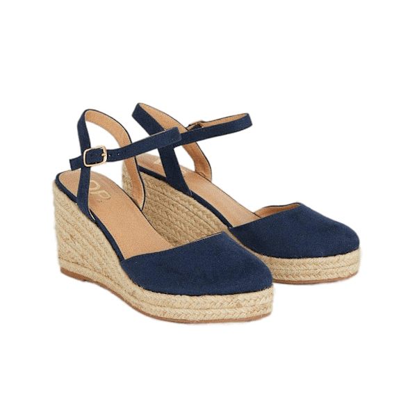 Dorothy Perkins Dam/Kvinnor Rumor Stängd Tå Bred Kilklack 6 UK Navy 6 UK
