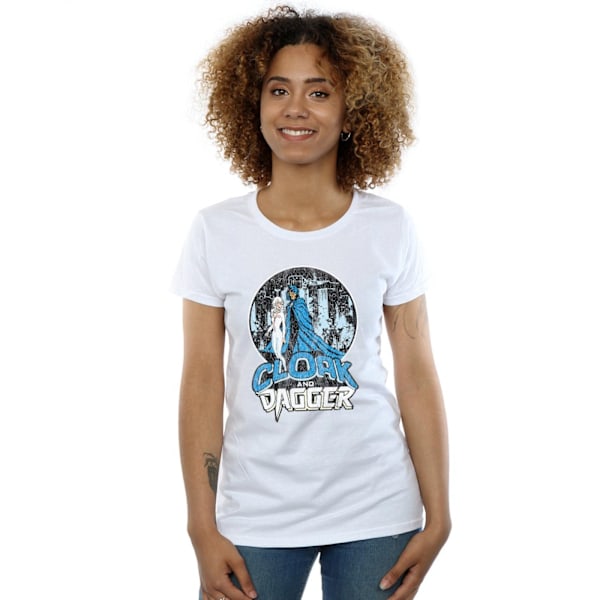 Marvel Dam/Damer Cloak And Dagger Retro Bomull T-Shirt M Vit White M