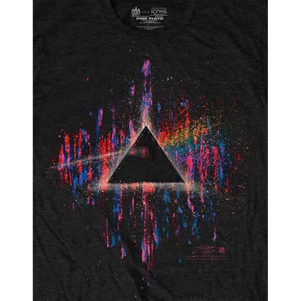 Pink Floyd Unisex Adult Dark Side Of The Moon Paint Splatter T-shirt Black/Pink M