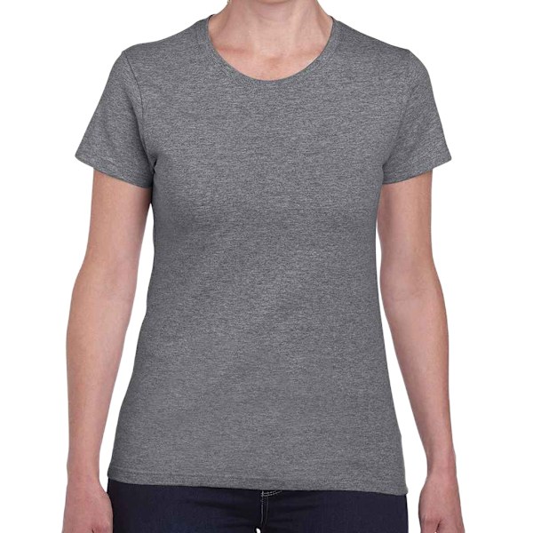 Gildan Dam/Dam Heather Bomull Tung T-shirt 10 UK - 12 UK Graphite Heather 10 UK - 12 UK