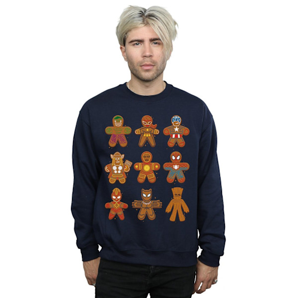 Marvel Mens Avengers Christmas Gingerbread Sweatshirt 5XL Marinblå Navy Blue 5XL