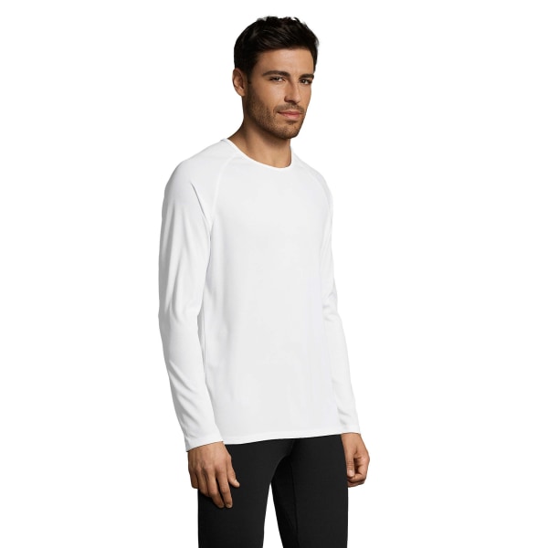 SOLS Sportig Långärmad Performance T-shirt för män XL Vit White XL