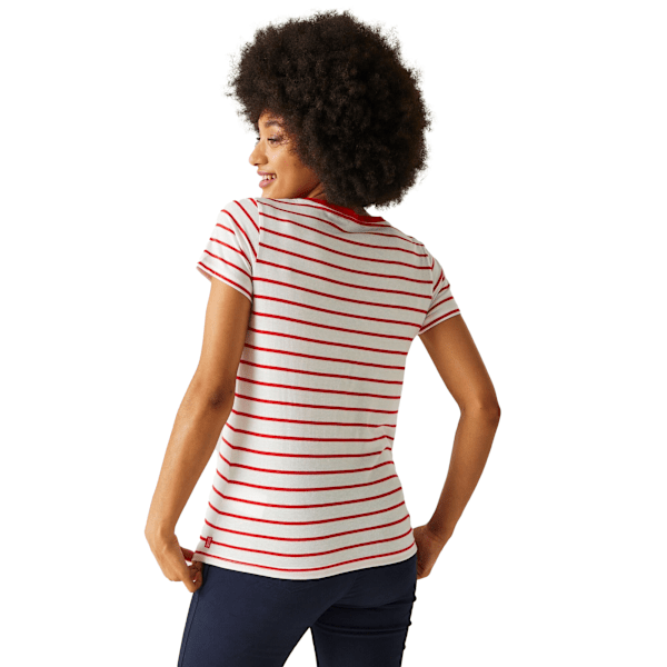 Regatta Filandra VIII Randig T-shirt för Kvinnor/Dam Storlek 16 UK Hög Röd High Risk Red/White 16 UK