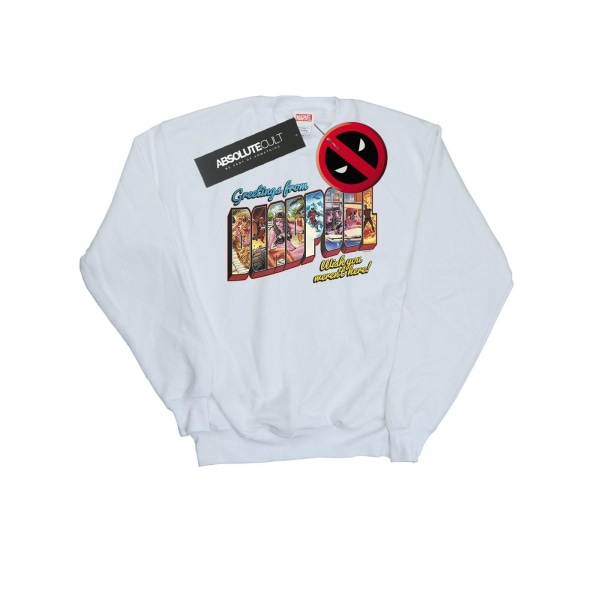Marvel Womens/Ladies Deadpool Greetings Sweatshirt L Vit White L