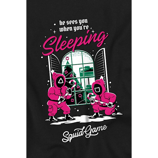 Squid Game Unisex Vuxen Han Ser Dig När Du Sover T-Shirt Black S