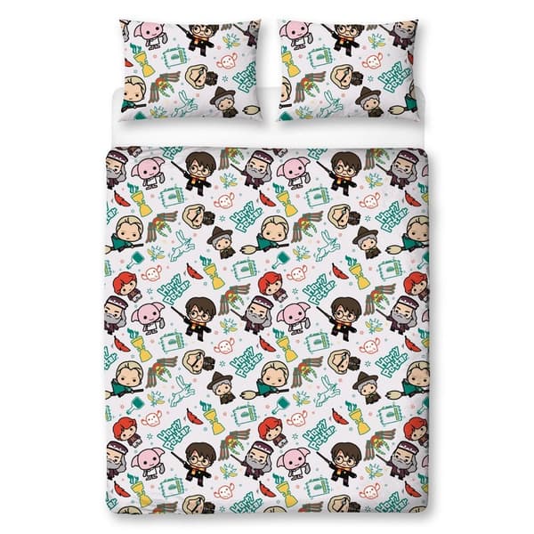 Harry Potter Scen Duvet Cover Set Dubbel Vit White Double