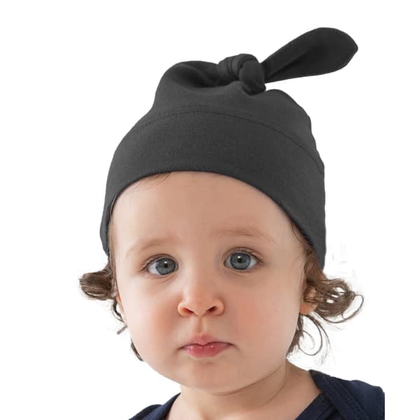 Babybugz Baby 1 Knot Plain Hat One Size Black Black One Size