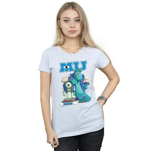 Disney Dam/Kvinnor Monsters University Poster Bomull T-shirt Sports Grey XL