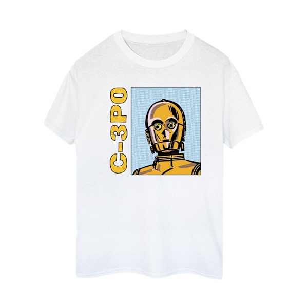 Star Wars Dam/Damer C3PO Line Art Bomull Boyfriend T-shirt White XL