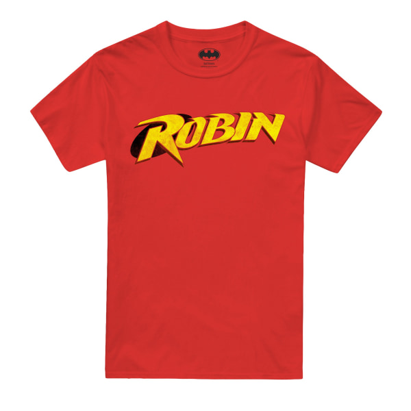 Batman Mens Robin Retro Logotyp T-shirt L Röd Red L