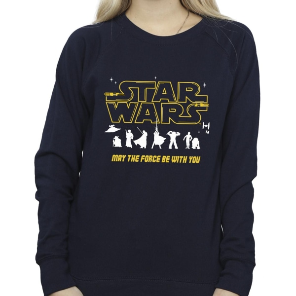 Star Wars Dam/Dam Silhouettes Force Sweatshirt M Marinblå Blu Navy Blue M