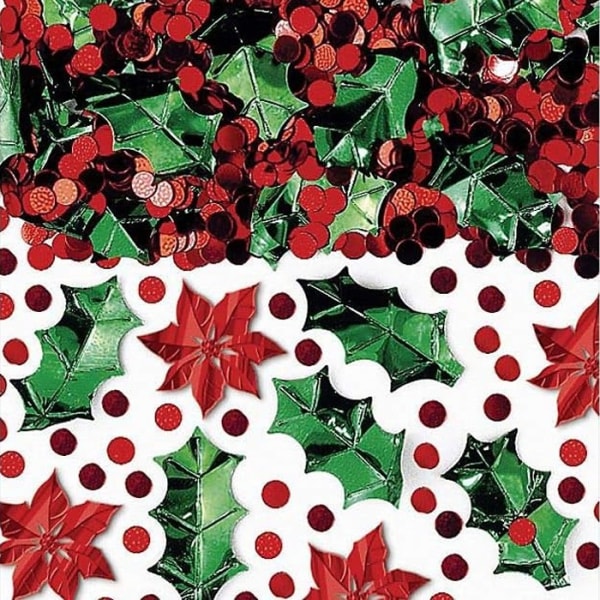 Amscan Holly & Berries Julkonfetti One Size Röd/Grön Red/Green One Size