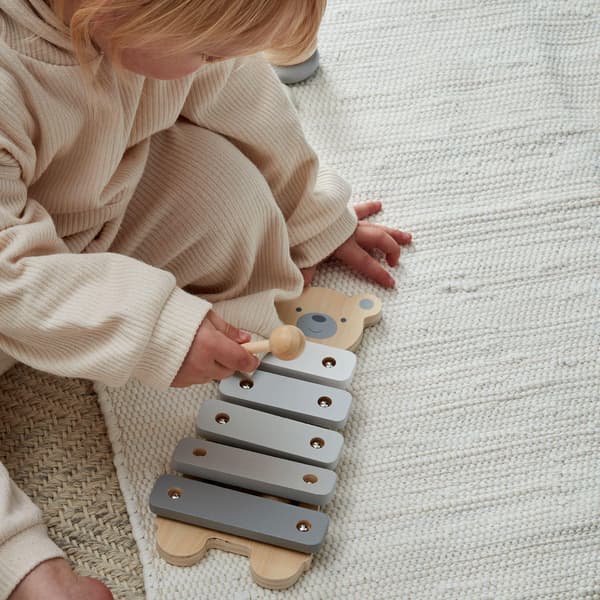 Bambino Trä Leksak Xylofon - Teddy One Size Grå Grey One Size