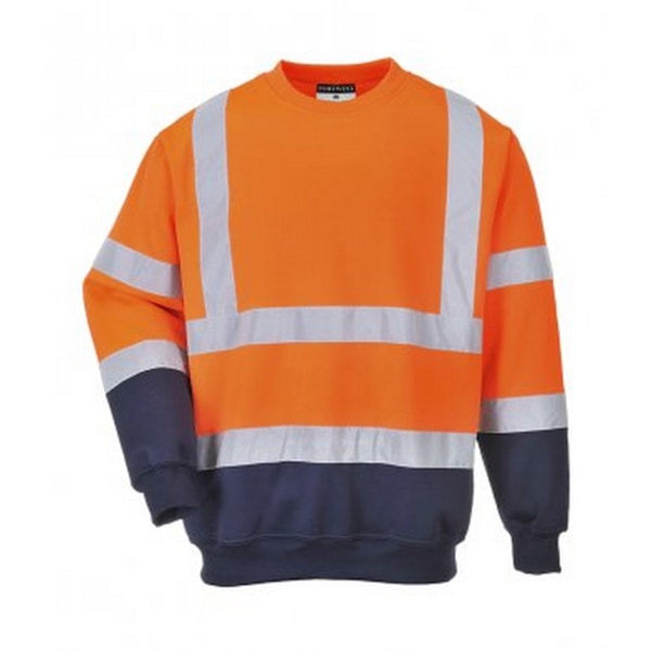 Portwest Herr Hi-Vis Tvåfärgad Sweatshirt S Orange/Marinblå Orange/Navy S