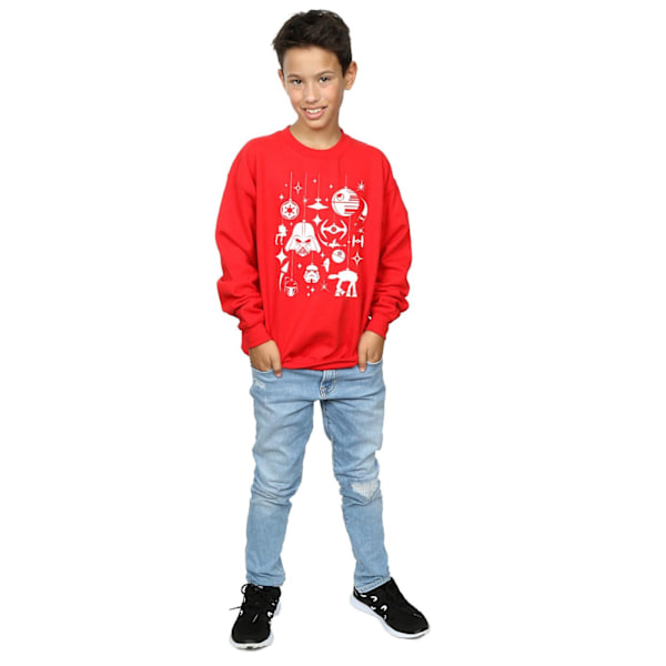 Star Wars Jul Dekorationer Sweatshirt för Pojkar 7-8 År Röd Red 7-8 Years