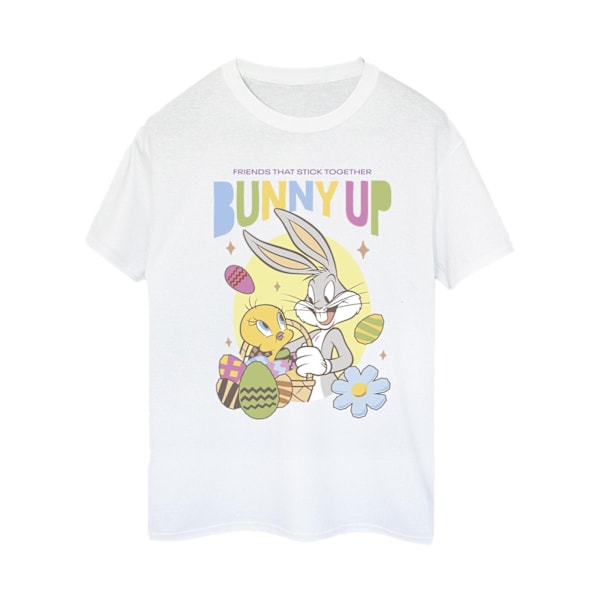 Looney Tunes Dam/Damer Kanin Upp Bomull Pojkvän T-shirt XL White XL