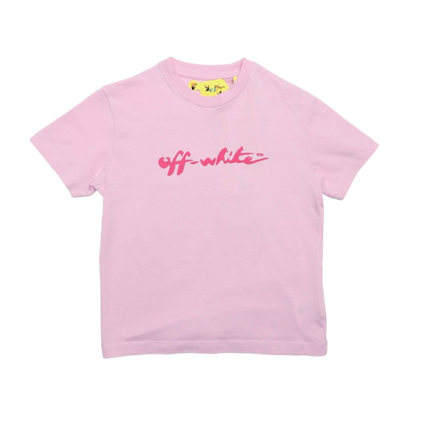 Off White Barn/Barn Script T-Shirt 10 År Rosa Pink 10 Years