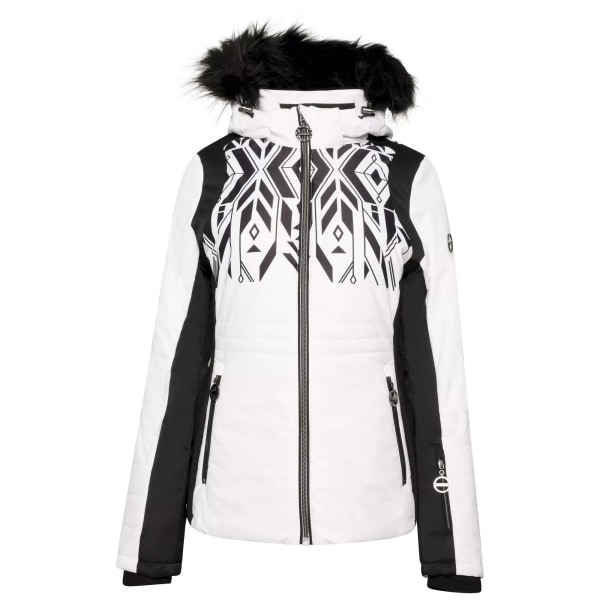 Dare 2B Dam/Ladies Prestige II Luxe Printed Ski Jacket 20 UK White/Black 20 UK